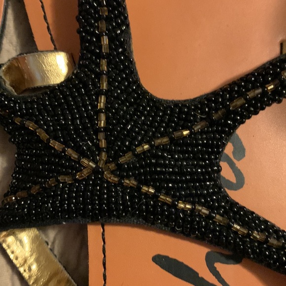 Black Beaded Skechers Flip Flops - Picture 4 of 5